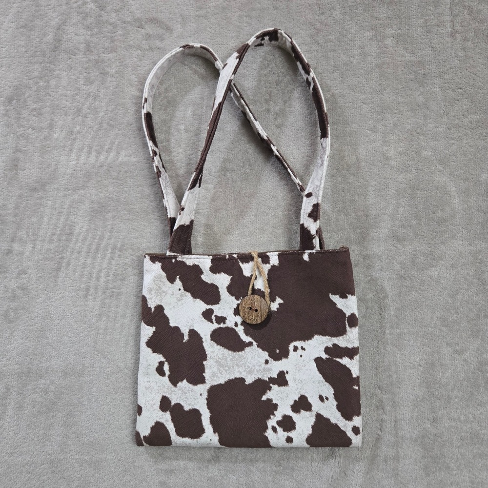 Cow‎ Print Tote Bag Women Brown Western Boho Cowgirl Rodeo Farm Indie Purse